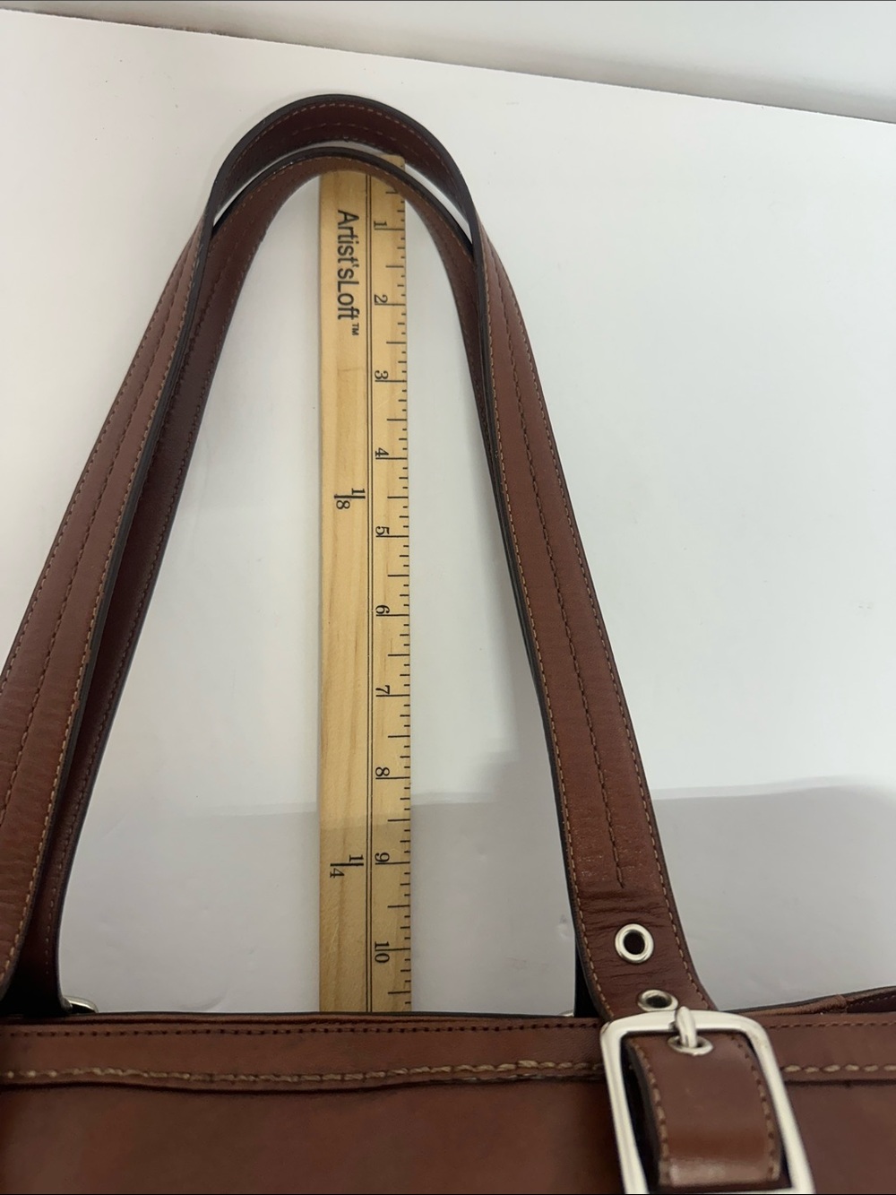 Coach F12609 Hampton Leather Tote Shoulder Bag Camel Brown Large VTG Bag - Picture 10 of 14